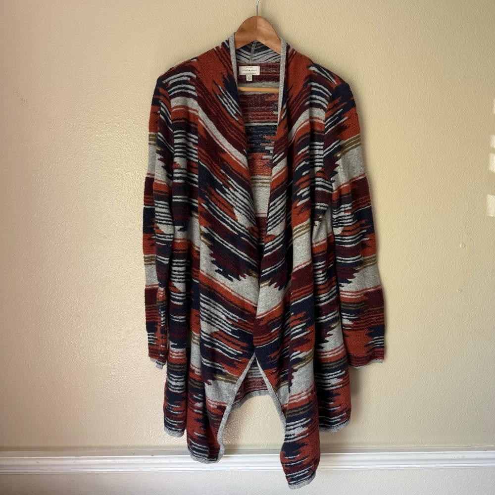 Lucky Brand Multicolor Aztec Open Front Cardigan